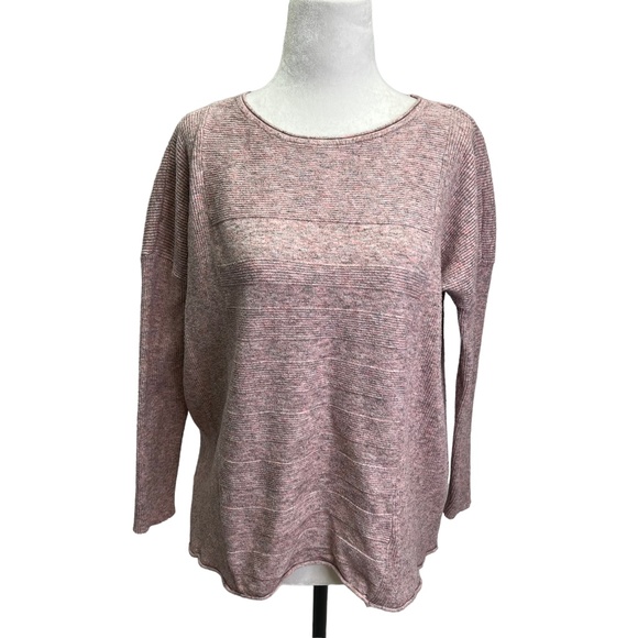 Joseph A Pink Ribbed Knit Pullover Boxy Fit Sweater Size M - Picture 1 of 11